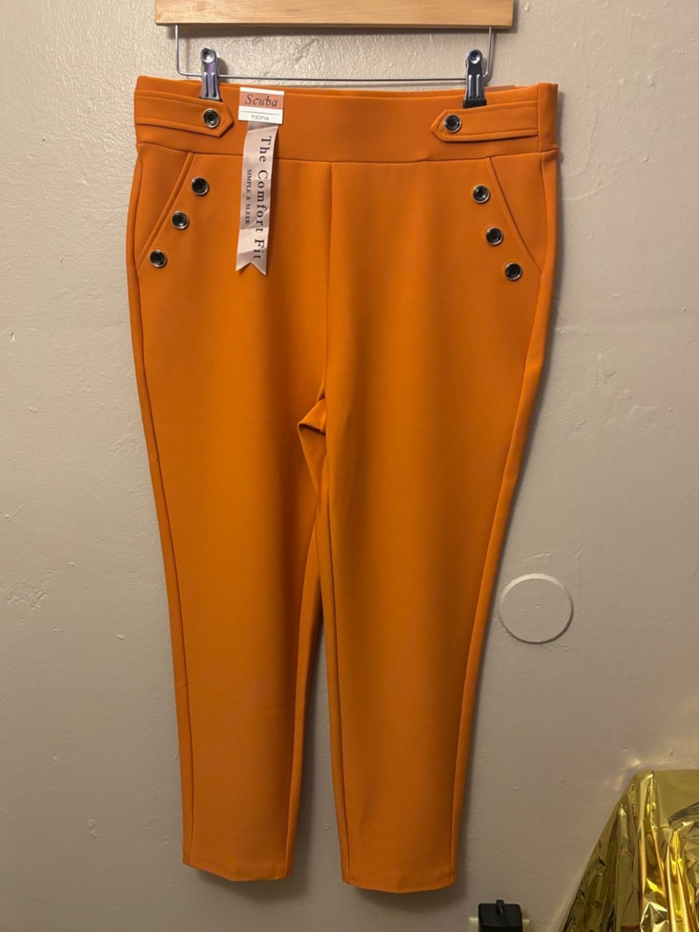 Scuba Ponte Sailor Button Ankle Pants NWT - Picture 1 of 6